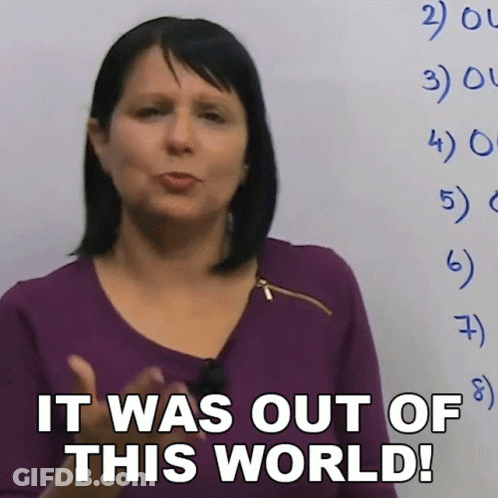 Woman Saying It Was Out Of This World GIF