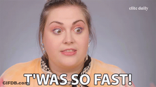 Woman Saying It Was So Fast GIF