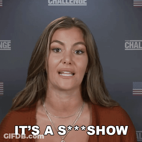 Woman Saying Its A S*** Show Challenge Logo GIF