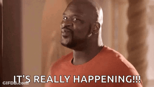 Woman Saying Its Happening Hands Up GIF