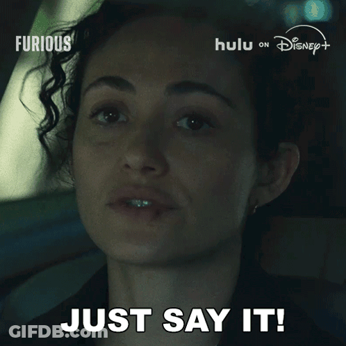 Woman Saying Just Say It In Disney Ad GIF
