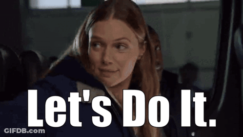 Woman Saying Let's Do It Sitting In Chair GIF