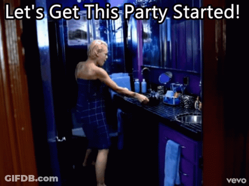 Woman Saying Let's Get This Party Started GIF