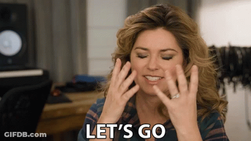 Woman Saying Let's Go Hands To Face GIF