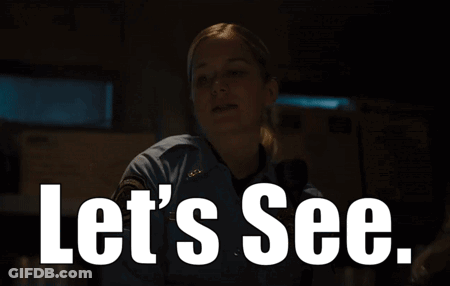 Woman Saying Let's See In Front Of Broom GIF