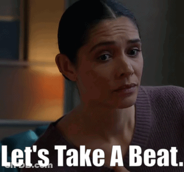 Woman Saying Let's Take A Beat GIF