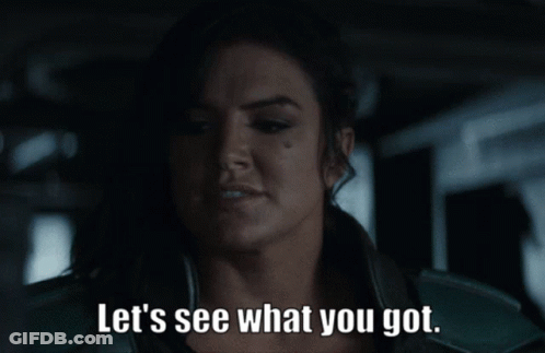 Woman Saying Lets See What You Got GIF