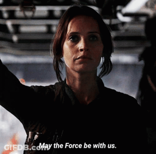 Woman Saying May The Force Be With Us GIF