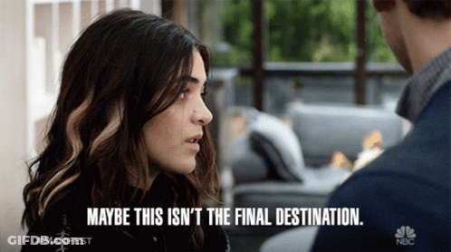 Woman Saying Maybe This Isn't Final Destination GIF