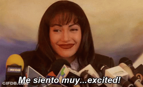 Woman Saying Me Siento Muy Excited At Microphones GIF