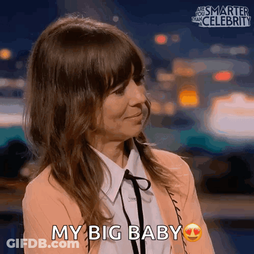 Woman Saying My Big Baby With Emoji GIF