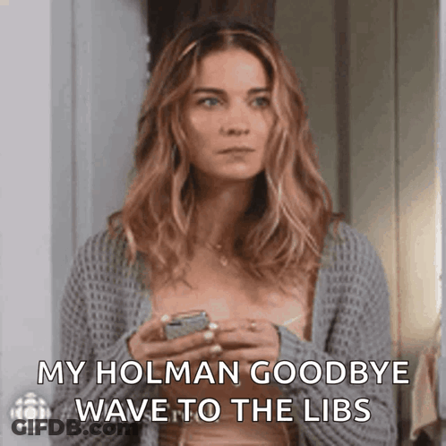 Woman Saying My Holman Goodbye Wave To The Libs GIF