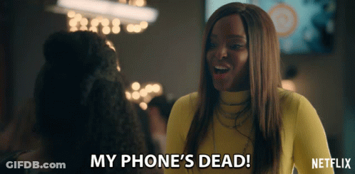 Woman Saying My Phone's Dead GIF