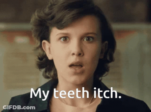 Woman Saying My Teeth Itch GIF