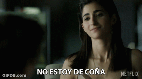 Woman Saying No Estoy De Cona In Netflix Ad GIF