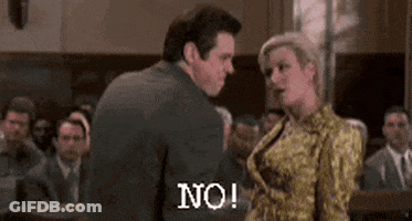 Woman Saying No In Courtroom GIF