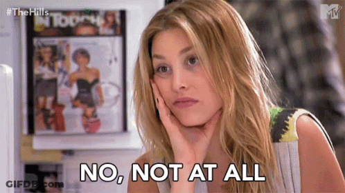 Woman Saying No Not At All Hand On Chin GIF