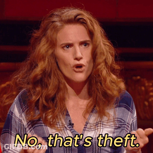Woman Saying No That's Theft Funny Face GIF