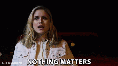 Woman Saying Nothing Matters With Car GIF