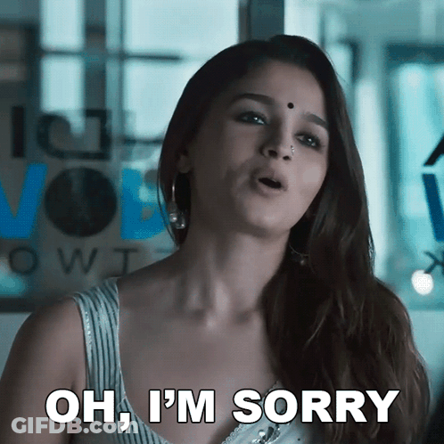Woman Saying Oh I'm Sorry In Front Of Window GIF
