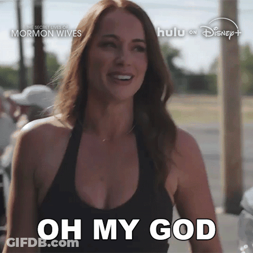 Woman Saying Oh My God In Front Of Hulu Ad GIF