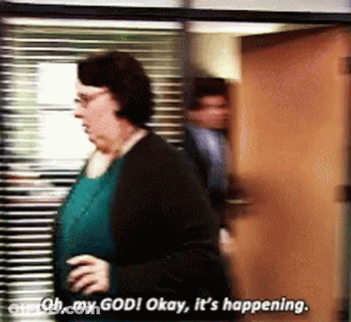 Woman Saying Oh My God Okay It's Happening While Walking GIF