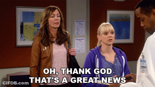 Woman Saying Oh Thank God That's A Great News Next To Another Woman GIF