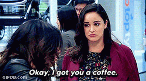 Woman Saying Okay I Got You A Coffee GIF