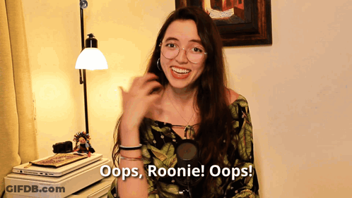 Woman Saying Oops Roonie Oops By Lamp GIF