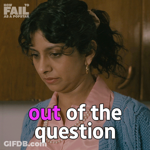 Woman Saying Out Of The Question In Pink GIF