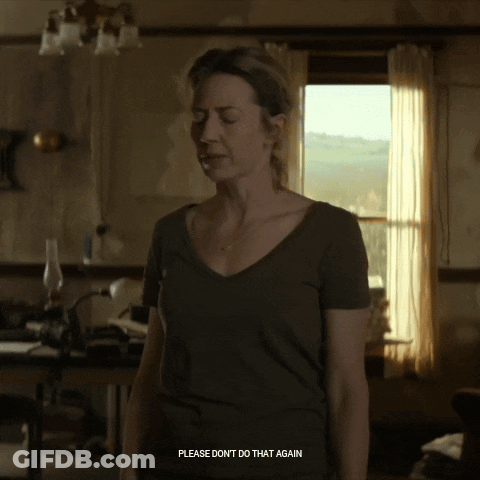 Woman Saying Please Don't Do That Again GIF