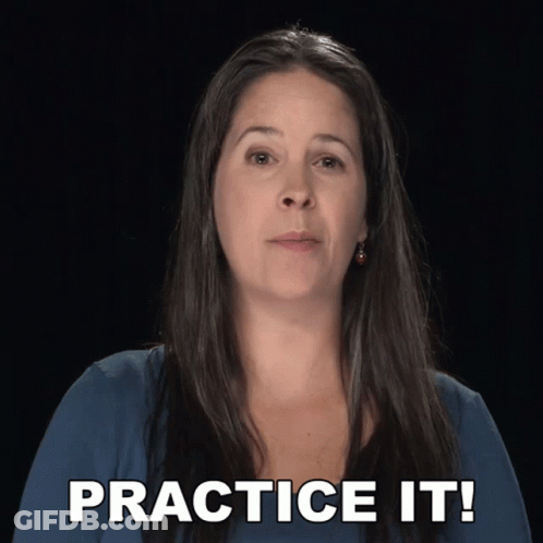 Woman Saying Practice It On Black Background GIF