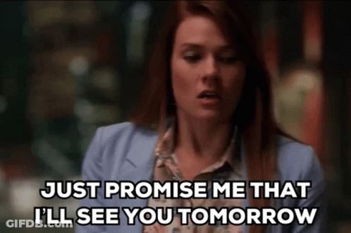 Woman Saying Promise I'll See You Tomorrow GIF