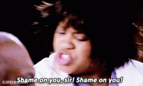 Woman Saying Shame On You Sir Shame On You GIF