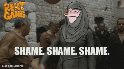 Woman Saying Shame Shame Shame GIF