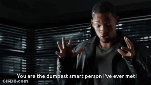 Woman Saying She's The Dumbest Smart Person GIF
