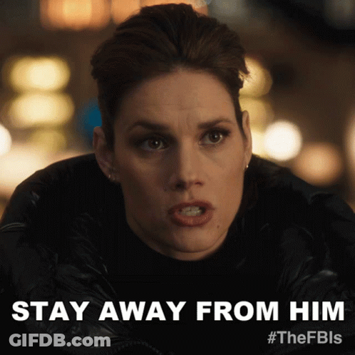 Woman Saying Stay Away From Him GIF
