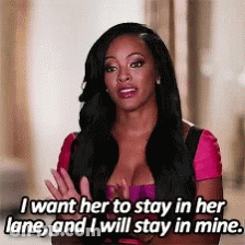 Woman Saying Stay In Your Lane GIF