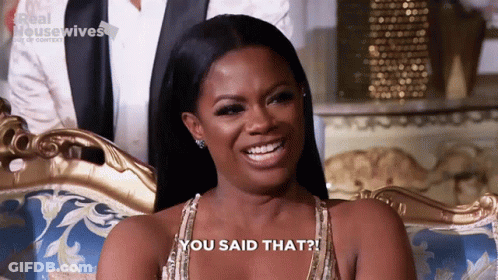 Woman Saying Stop Lying In Bravo Shirt GIF