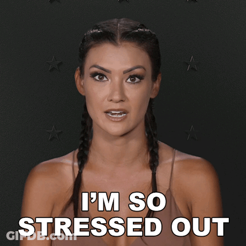 Woman Saying Stressed Out With Stars GIF