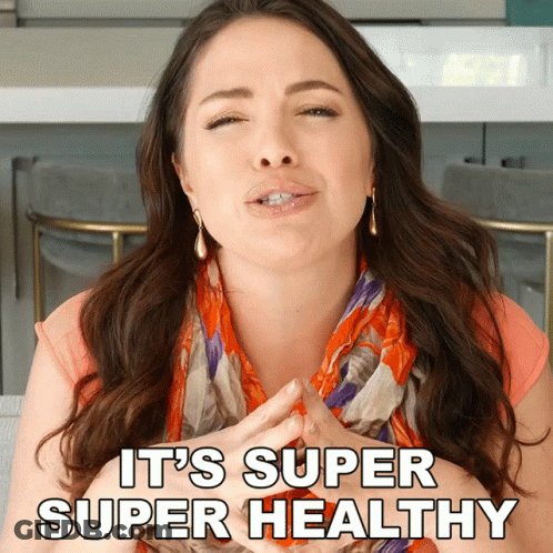 Woman Saying Super Super Healthy Making Face GIF