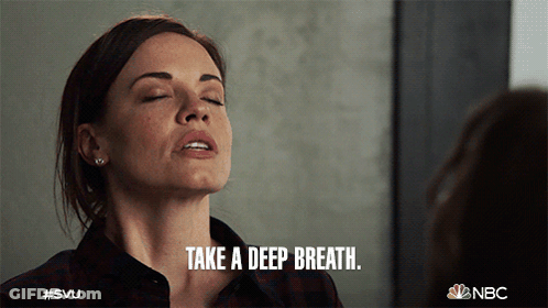 Woman Saying Take A Deep Breath NBC Ad GIF