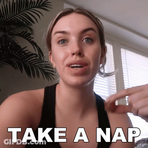 Woman Saying Take A Nap GIF