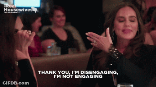 Woman Saying Thank You I'm Disengaging GIF