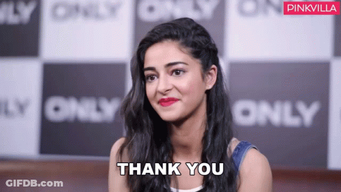 Woman Saying Thank You Pinkvilla Logo GIF