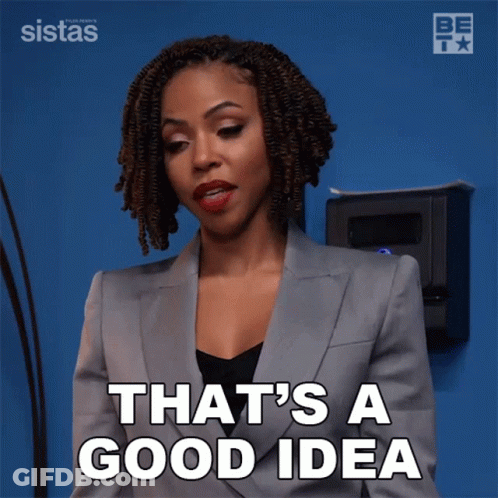 Woman Saying That's A Good Idea Blue Background GIF