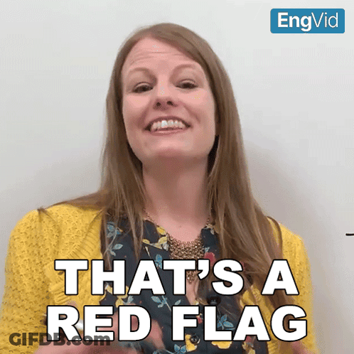Woman Saying That's A Red Flag In Front Of EngVid Logo GIF