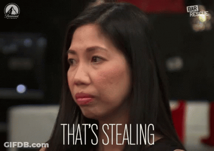 Woman Saying That's Stealing GIF