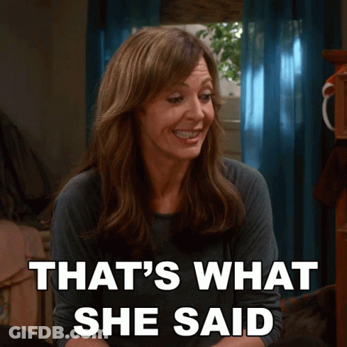 Woman Saying That's What She Said GIF