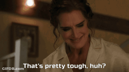 Woman Saying Thats Pretty Tough Huh In Front Of Face GIF